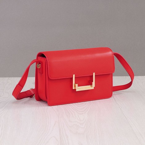 Rosaire « Elisa » Genuine Cowhide Leather Shoulder Handbag Red Color 76191
