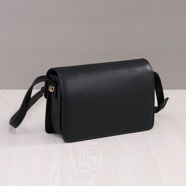 Rosaire « Elisa » Genuine Cowhide Leather Shoulder Handbag Black Color 76191