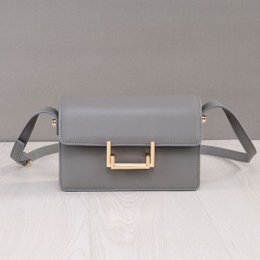 Rosaire « Elisa » Genuine Cowhide Leather Shoulder Handbag Grey Color 76191