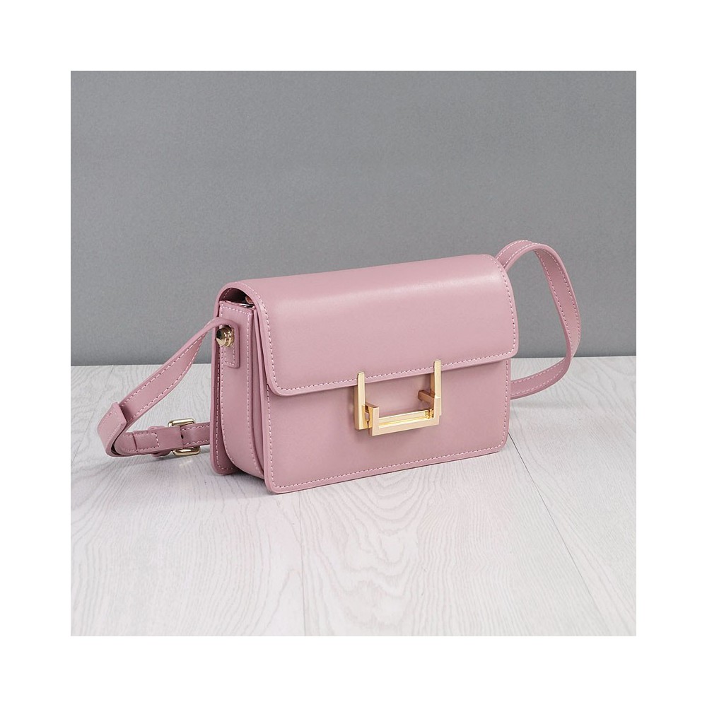Rosaire « Elisa » Genuine Cowhide Leather Shoulder Handbag Light Pink Color 76191