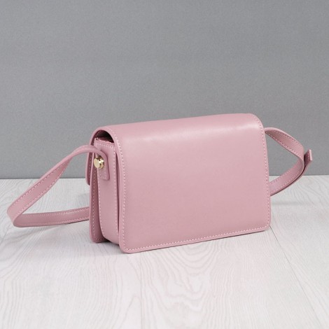 Rosaire « Elisa » Genuine Cowhide Leather Shoulder Handbag Light Pink Color 76191