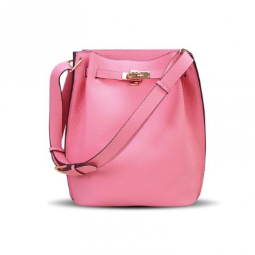 Rosaire « Hortense » Bucket Bag made of Genuine Cowhide Leather in Pink Color 76192