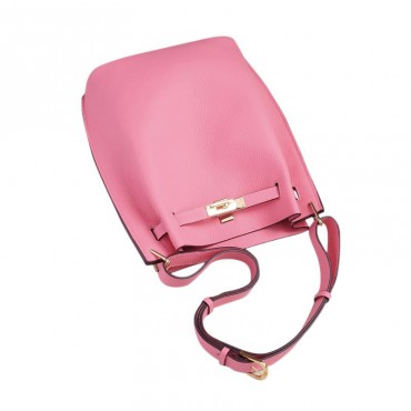 Rosaire « Hortense » Bucket Bag made of Genuine Cowhide Leather in Pink Color 76192