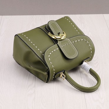 Rosaire Genuine Leather Handbag Dark Green 76196