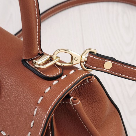Rosaire Genuine Leather Handbag Brown 76196