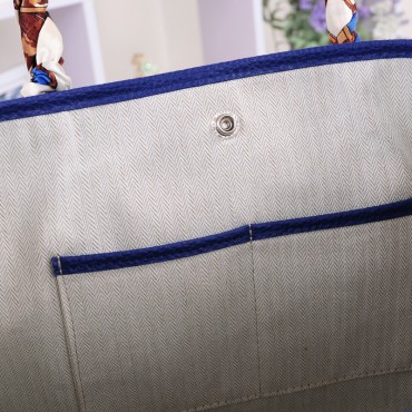 Rosaire « Jacinthe » Luxury Designer Inspired Tote Bag made of Cowhide Leather in Sapphire Blue Color 76197