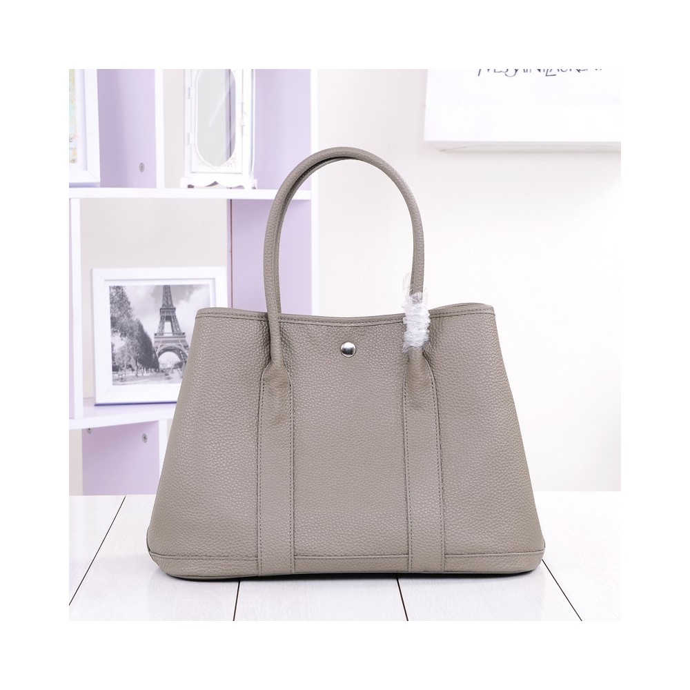 Rosaire « Jacinthe » Luxury Designer Inspired Tote Bag made of Cowhide Leather in Gray Color 76197