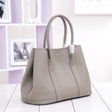 Rosaire « Jacinthe » Luxury Designer Inspired Tote Bag made of Cowhide Leather in Gray Color 76197