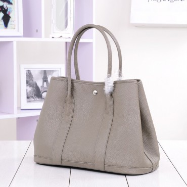 Rosaire « Jacinthe » Luxury Designer Inspired Tote Bag made of Cowhide Leather in Gray Color 76197