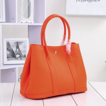 Rosaire « Jacinthe » Luxury Designer Inspired Tote Bag made of Cowhide Leather in Orange Color 76197