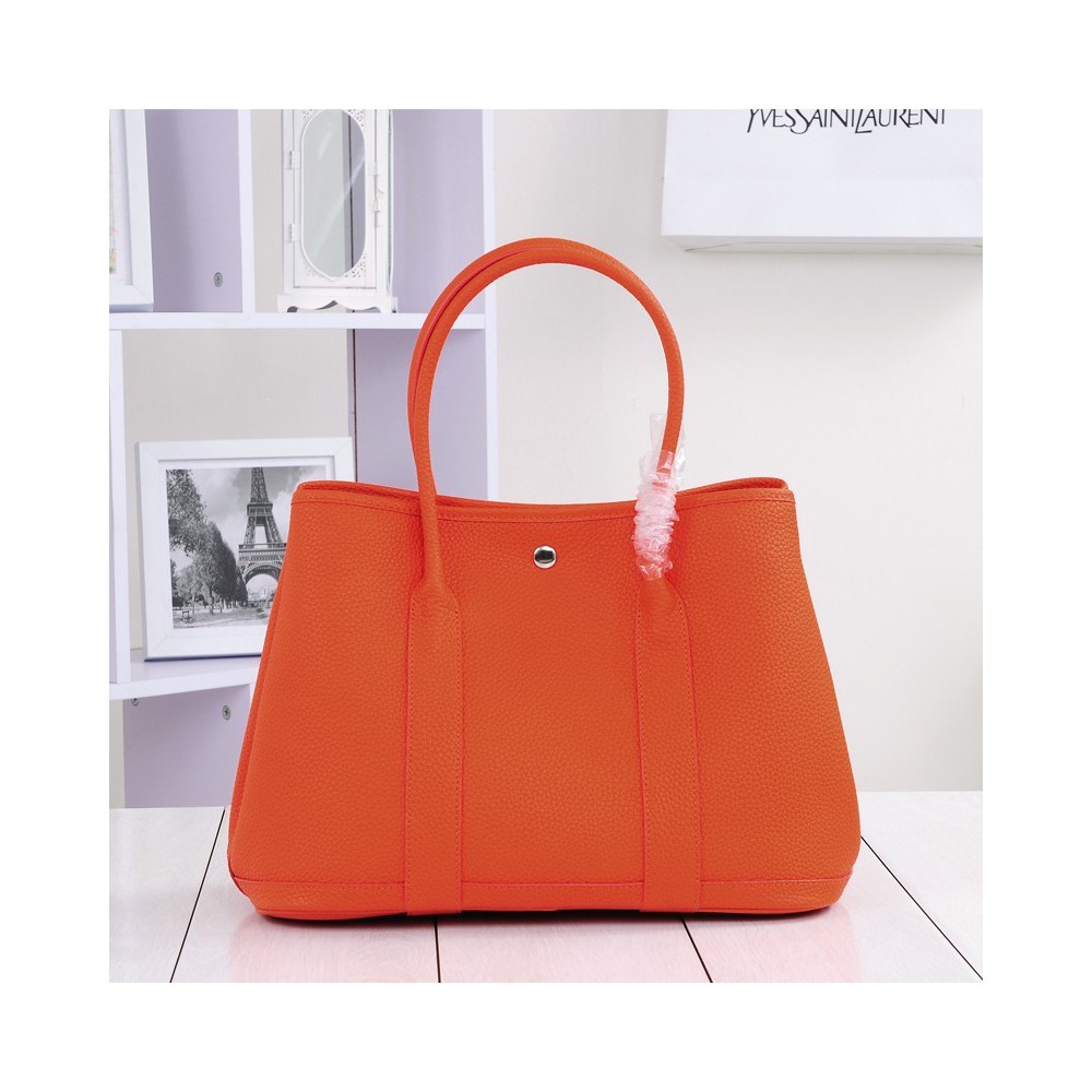 Rosaire « Jacinthe » Luxury Designer Inspired Tote Bag made of Cowhide Leather in Orange Color 76197