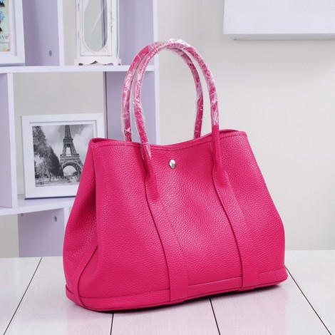 Rosaire « Jacinthe » Luxury Designer Inspired Tote Bag made of Cowhide Leather in Hot Pink Color 76197