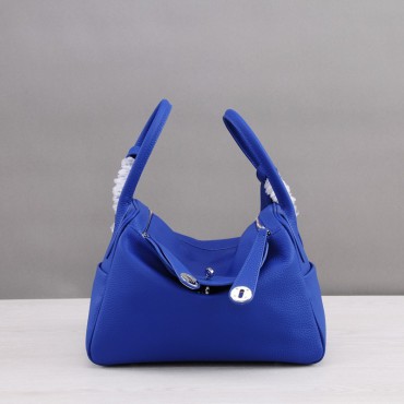 Rosaire « Ernestine » Top Handle Bag Cowhide Leather Electric Blue / Silver 76198
