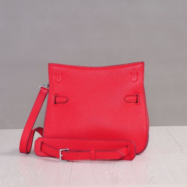 Rosaire « Olivia » Messenger Cross Body Cowhide Leather Bag with Strap Closure in Red Color 76200