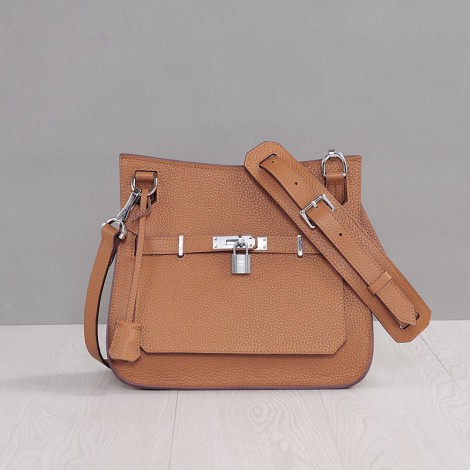 Rosaire « Olivia » Messenger Cross Body Cowhide Leather Bag with Strap Closure in Brown Color 76200