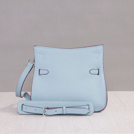 Rosaire « Olivia » Messenger Cross Body Cowhide Leather Bag with Strap Closure in Light Blue Color 76200