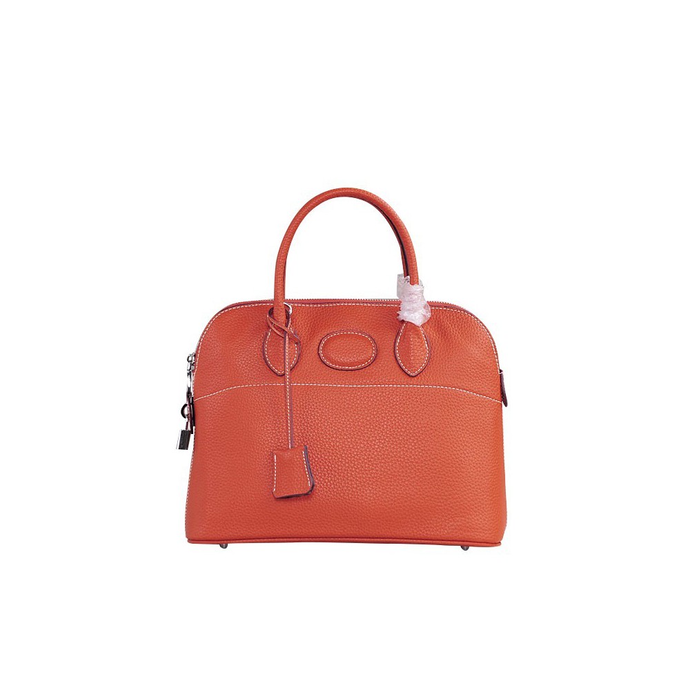 Rosaire « Abigaelle » Top Handle Bag Made of Cowhide Leather in Orange Color 76199