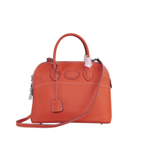 Rosaire « Abigaelle » Top Handle Bag Made of Cowhide Leather in Orange Color 76199