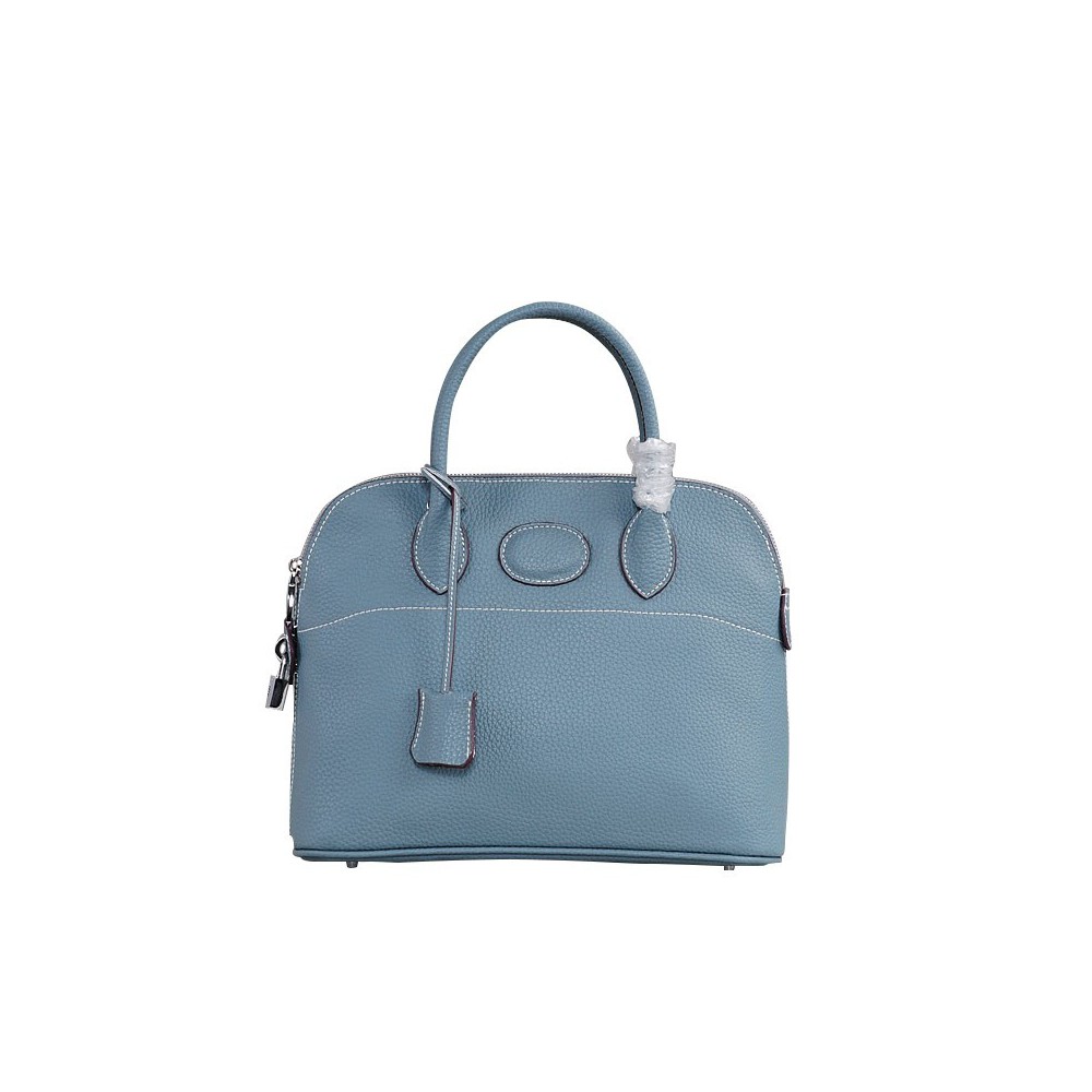 Rosaire « Abigaelle » Top Handle Bag Made of Cowhide Leather in Light Blue Color 76199