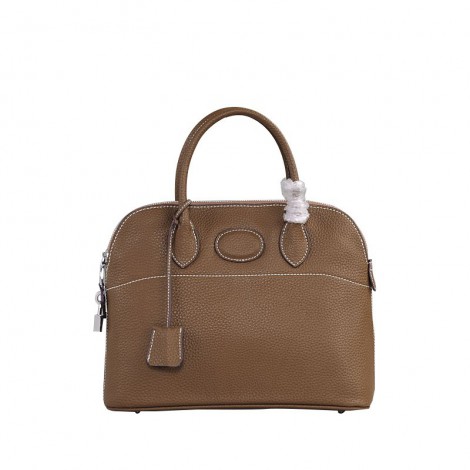Rosaire « Abigaelle » Top Handle Bag Made of Cowhide Leather in Brown Color 76199