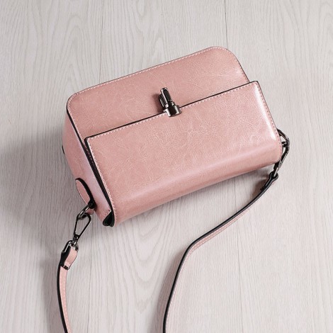 Rosaire Genuine Leather Handbag Pink 76203