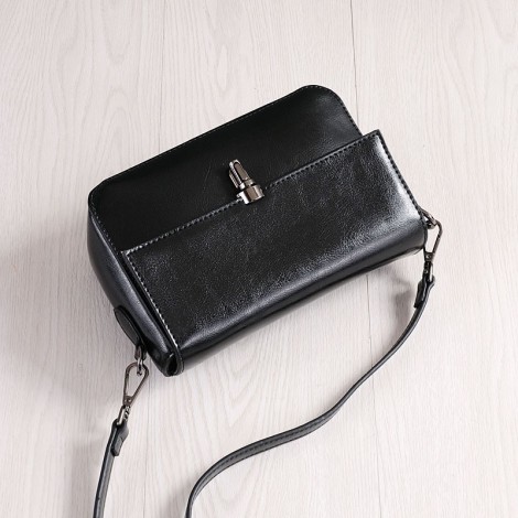 Rosaire Genuine Leather Handbag Black 76203
