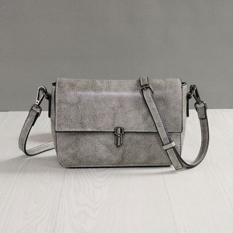 Rosaire Genuine Leather Handbag Grey 76203