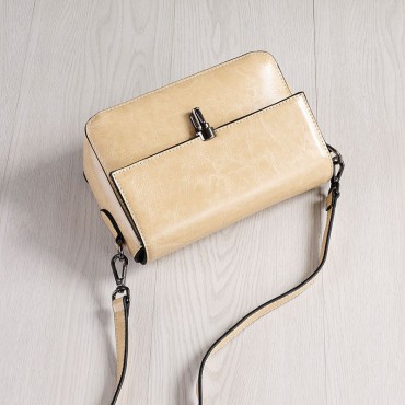 Rosaire Genuine Leather Handbag Khaki 76203