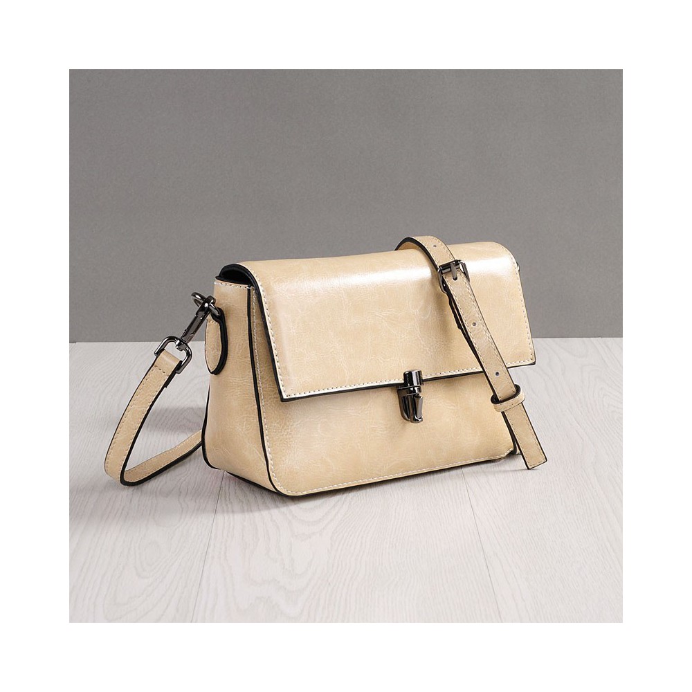 Rosaire Genuine Leather Handbag Khaki 76203