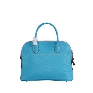 Rosaire « Abigaelle » Top Handle Bag Made of Cowhide Leather in Azure Blue Color 76199