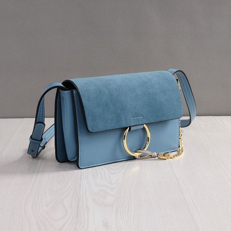 Rosaire Genuine Leather Handbag Blue 76205
