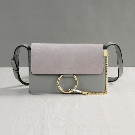 Rosaire Genuine Leather Handbag Light Grey 76205