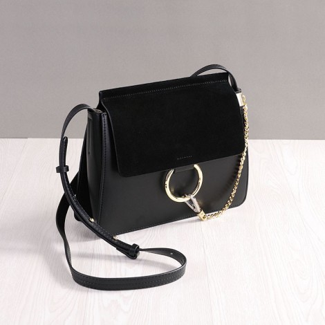 Rosaire Genuine Leather Handbag Black 76206