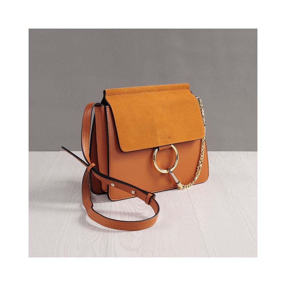Rosaire Genuine Leather Handbag Brown 76206