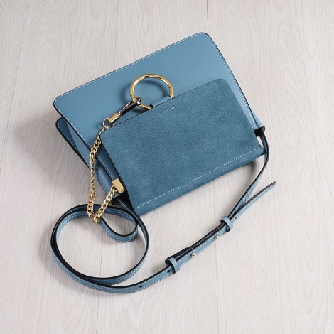 Rosaire Genuine Leather Handbag Blue 76206