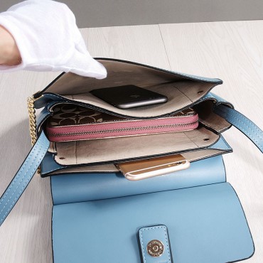 Rosaire Genuine Leather Handbag Blue 76206
