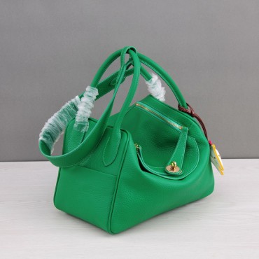 Rosaire « Ernestine » Top Handle Bag Cowhide Leather Green / Gold 76198