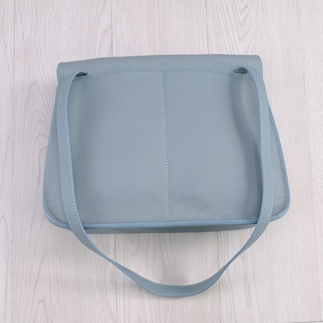Rosaire « Fer à Cheval » Cowhide Leather Handbag in Light Blue Color 76204
