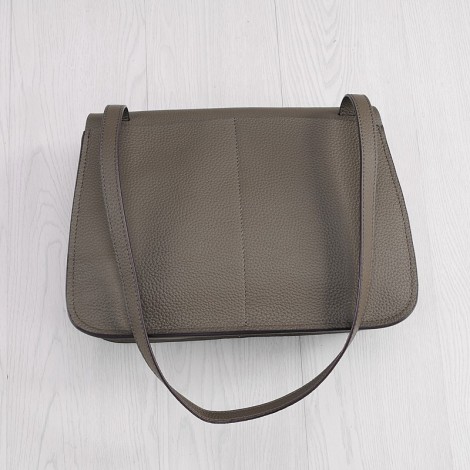 Rosaire « Fer à Cheval » Cowhide Leather Handbag in Dark Gray Color 76204