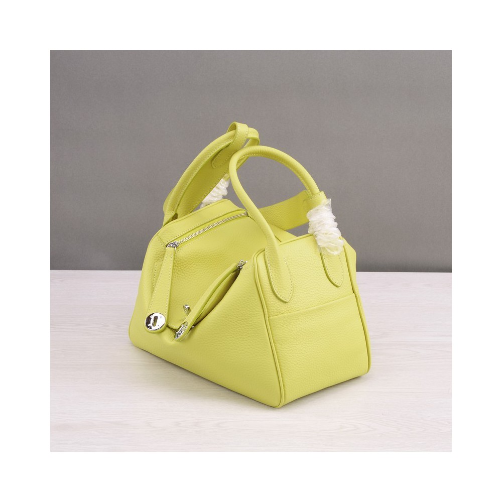 Rosaire « Ernestine » Top Handle Bag Cowhide Leather Yellow / Silver 76198