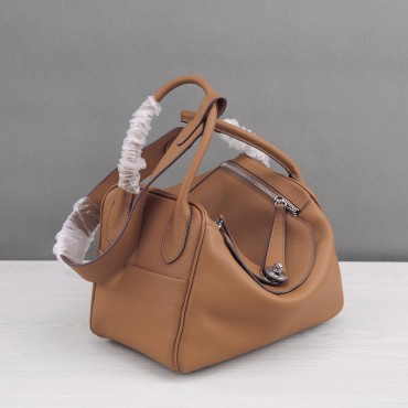 Rosaire « Ernestine » Top Handle Bag Cowhide Leather Brown / Silver 76198