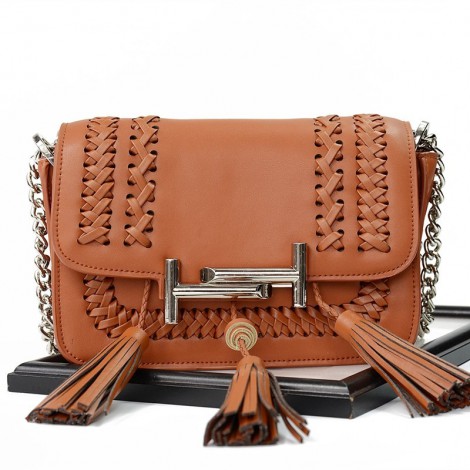 Eldora Genuine Leather Shoulder Bag Brown 76223