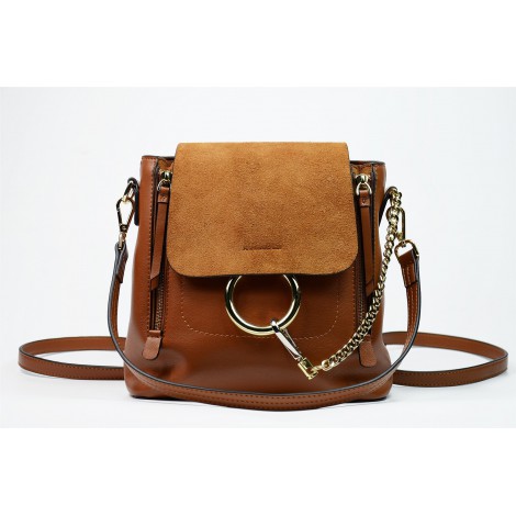 Eldora Genuine Leather Backpack Bag Brown 76227
