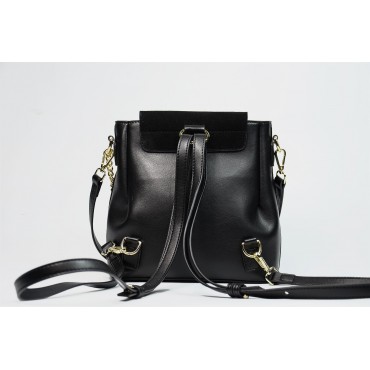 Eldora Genuine Leather Backpack Bag Black 76227