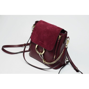Eldora Genuine Leather Backpack Bag Dark Red 76227