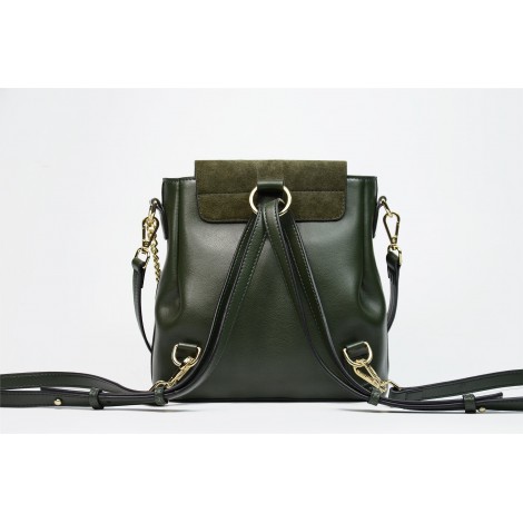 Eldora Genuine Leather Backpack Bag Dark Green 76227