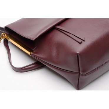 Eldora Genuine Leather Shoulder Bag Dark Red 76226