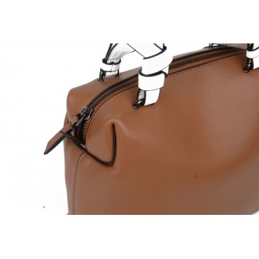 Eldora Genuine Leather Shoulder Bag Brown 76221