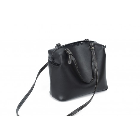 Eldora Genuine Leather Shoulder Bag Black 76221