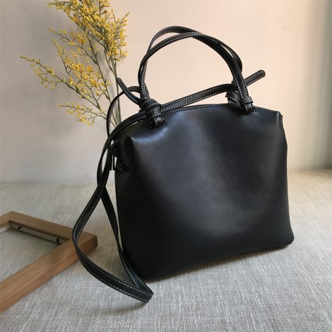Eldora Genuine Leather Shoulder Bag Black 76221
